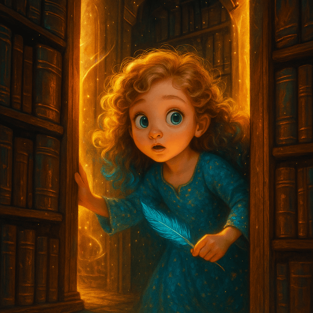 Elsa blinked at the whisper, her heart fluttering with excitement. The blue feather in her hand shimmered softly, as if encouraging her.