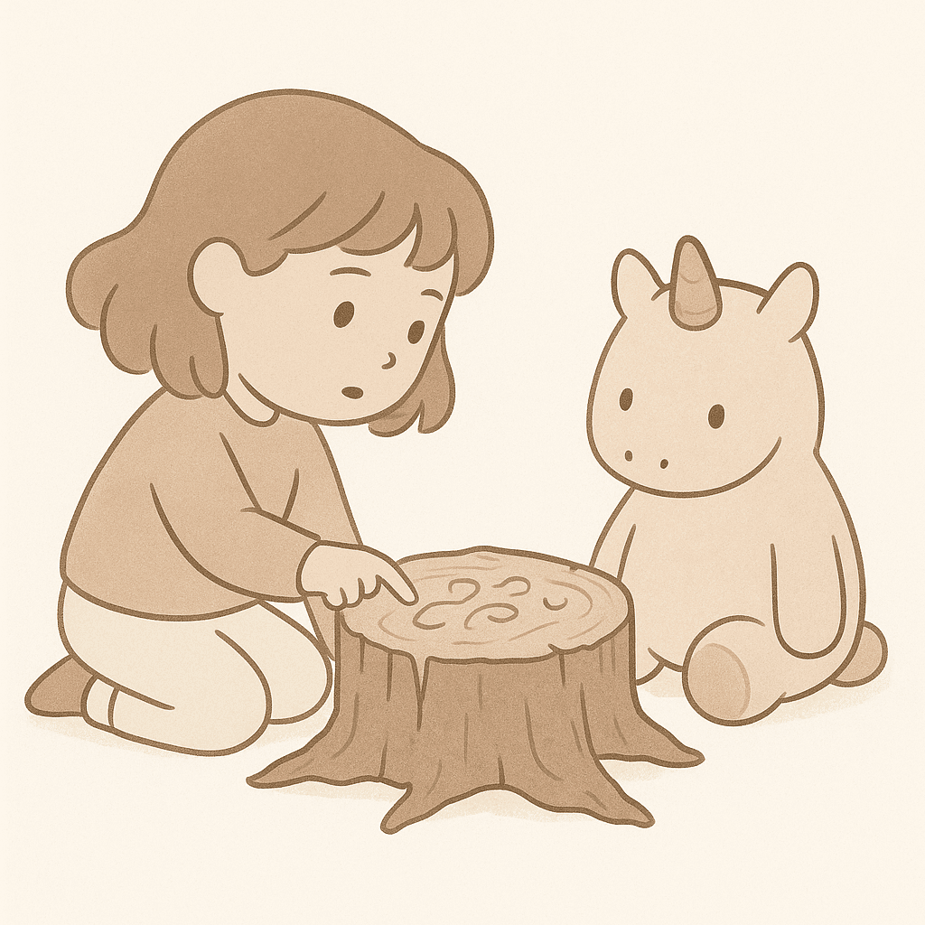 They paused at a gnarled stump, its surface etched with strange, looping marks. Mila traced them, feeling an odd tingle dance up her fingers.