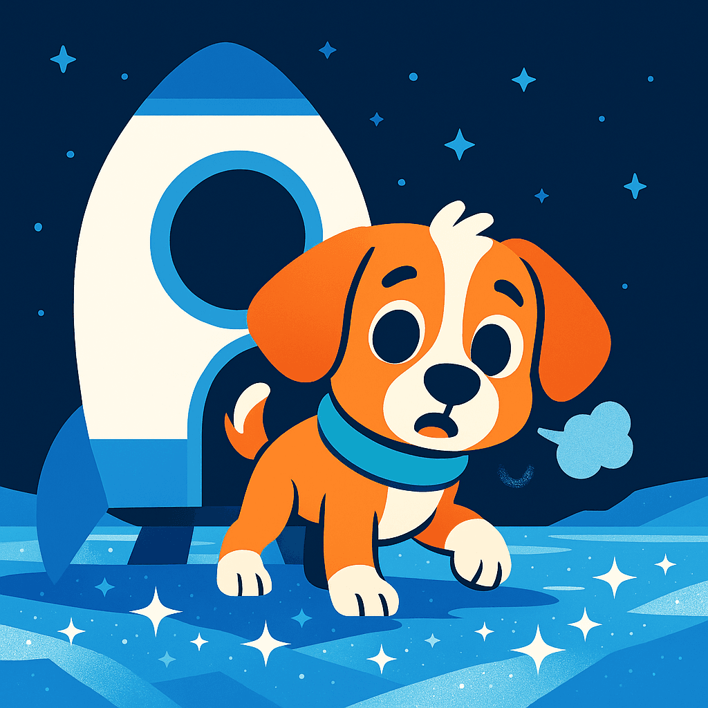 Max lands on Pluto’s icy surface, peering out cautiously at the alien landscape.