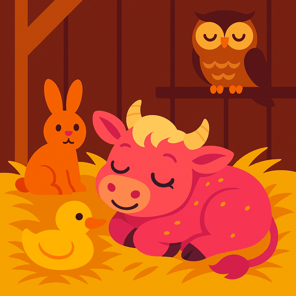 Rosalina lying in bed with her friends gathered around, creating a circle of comfort and safety.