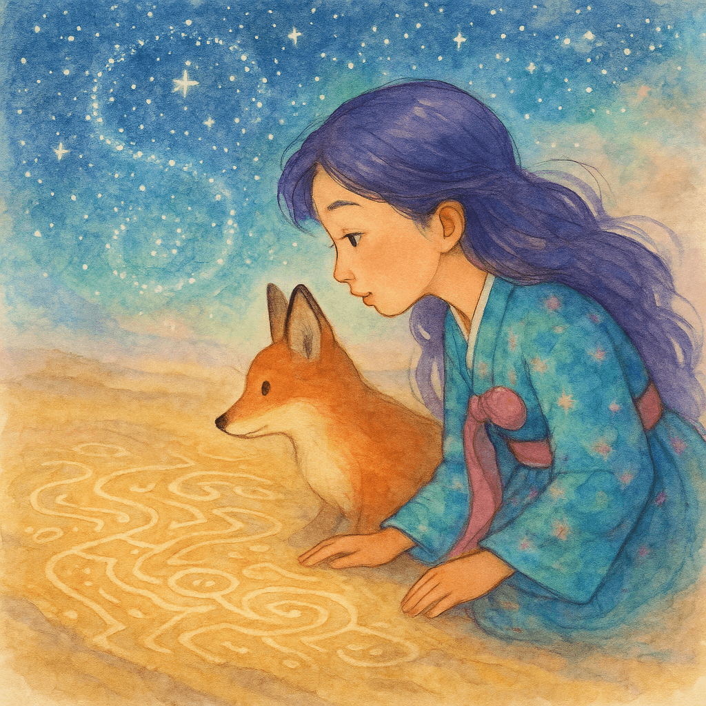 The sand beneath her began to glow, tracing swirling patterns—almost like a map. The desert remembers.