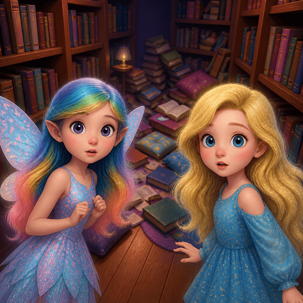 “At the far end, where the ‘Quiet Whisper’ reading corner sat tucked between two tall shelves, everything looked… wrong.”