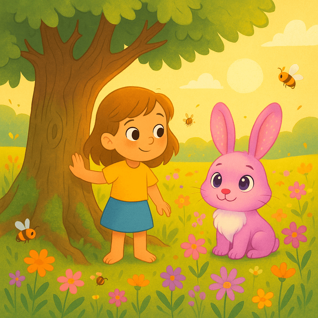 Sunlight poured in golden ribbons across the Meadow, painting the wildflowers in dazzling shades of pink, violet, and gold.