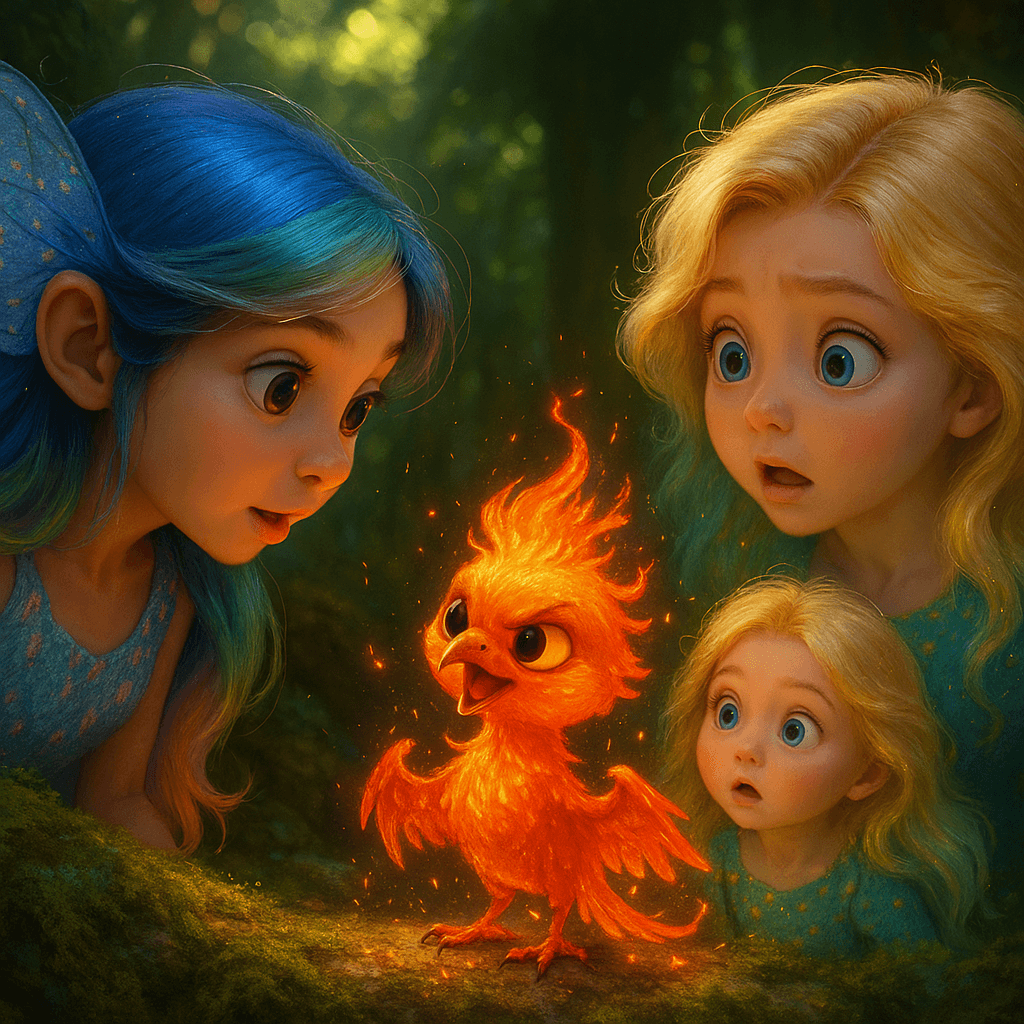 The phoenix hopped closer on delicate talons, lowering its voice. "The dragon’s been restless. Mischief in his eyes. He loves a good riddle—and shinies."