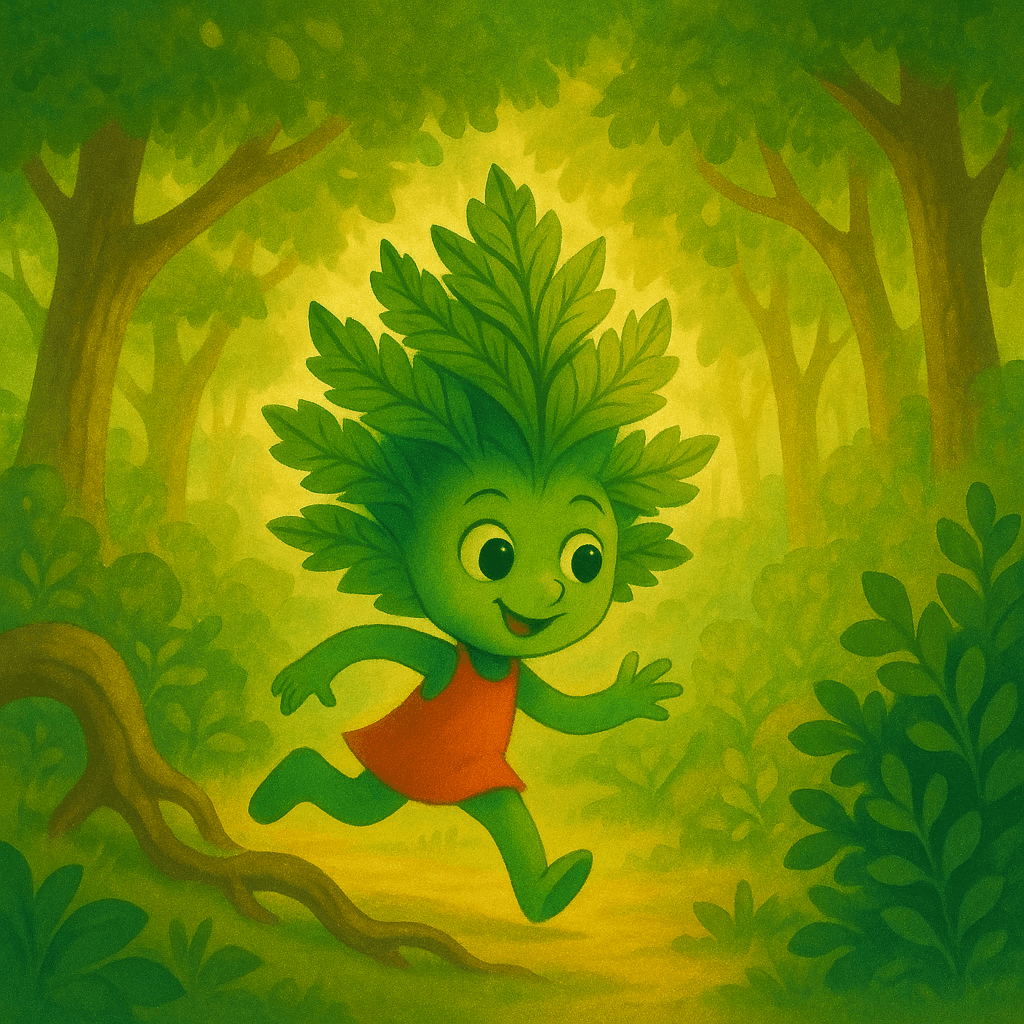 Carry discovering the mysterious song in the woods, full of curiosity and wonder.