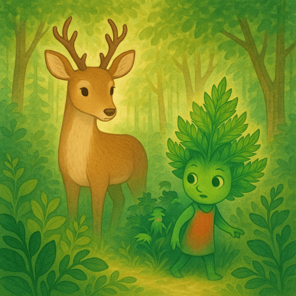 Deer advocating for carefulness and teamwork as the friends venture deeper.