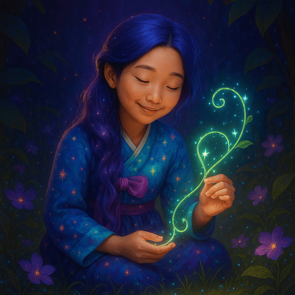 She reached out, heart full, and the loop glowed warmly in her palm. For a moment, she felt the meadow’s pulse—steady, kind, and alive.