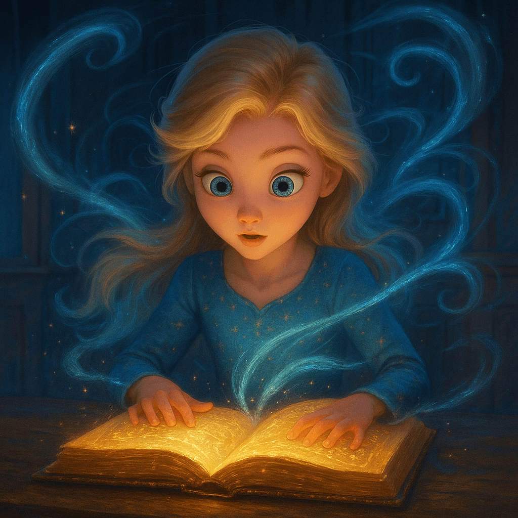She opened the old, magical book and whispered a calming spell, summoning a gentle breeze to guide the flies outside.