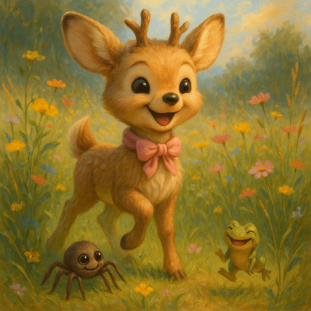 She took a deep breath. The sweet scent of clover filled her nose. With a cheerful flick of her tail, Sarah stepped into the open and grinned. “Let’s all play together!” she called.