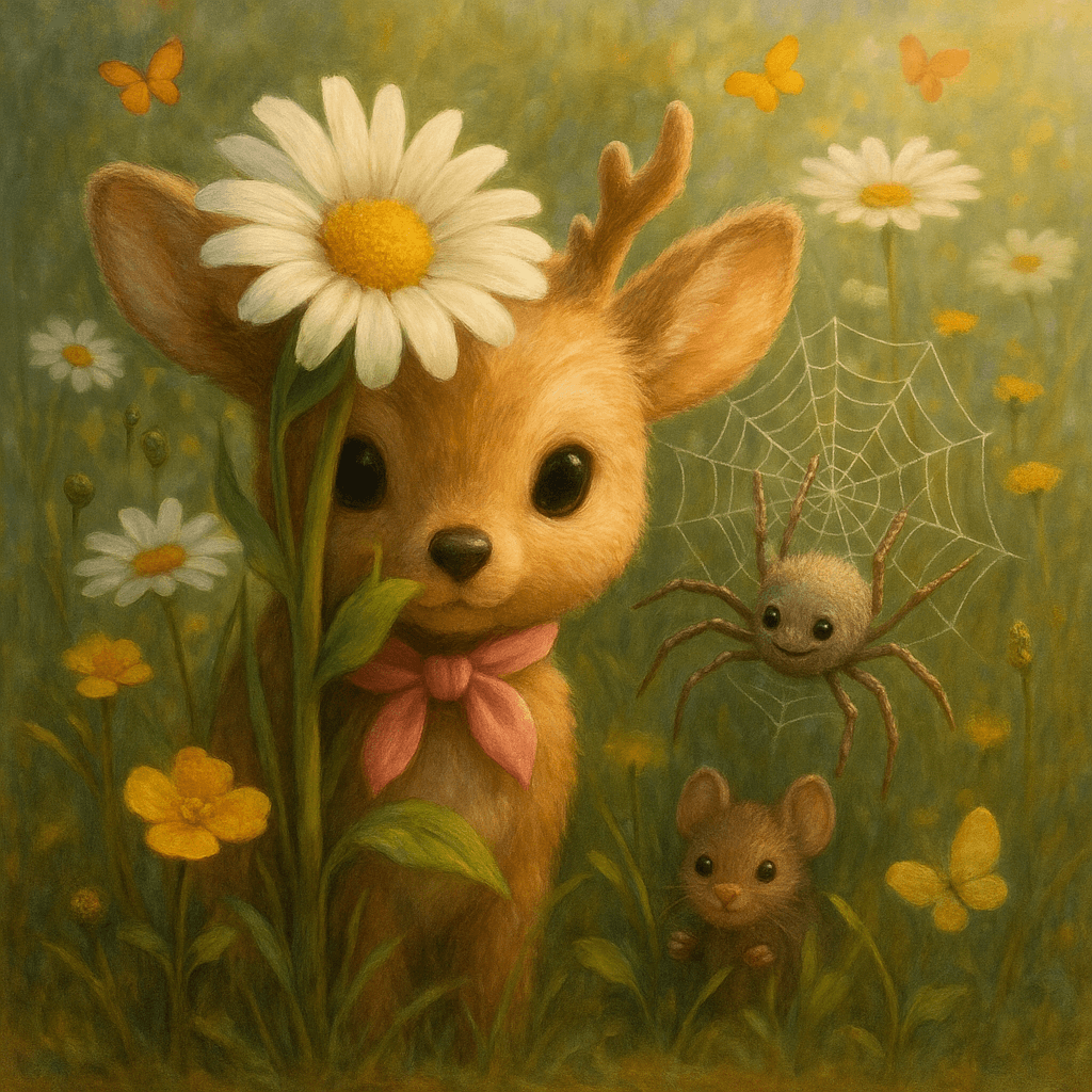 They played hide-and-seek between the tall daisies, ducked under fluttering butterfly wings, and made crowns from buttercups.