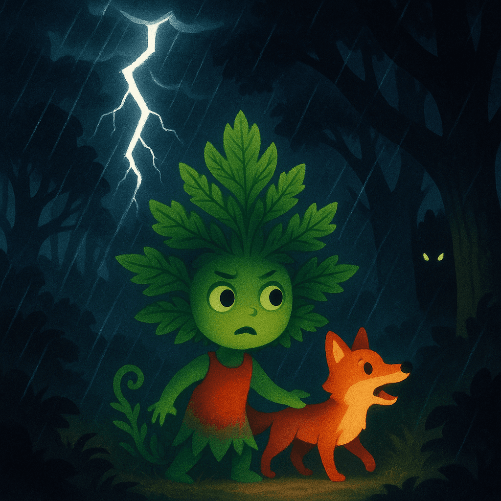 But then, just as they approached the mysterious glow, a shadow flickered at the edge of their vision—a dark shape slipping behind the trees.