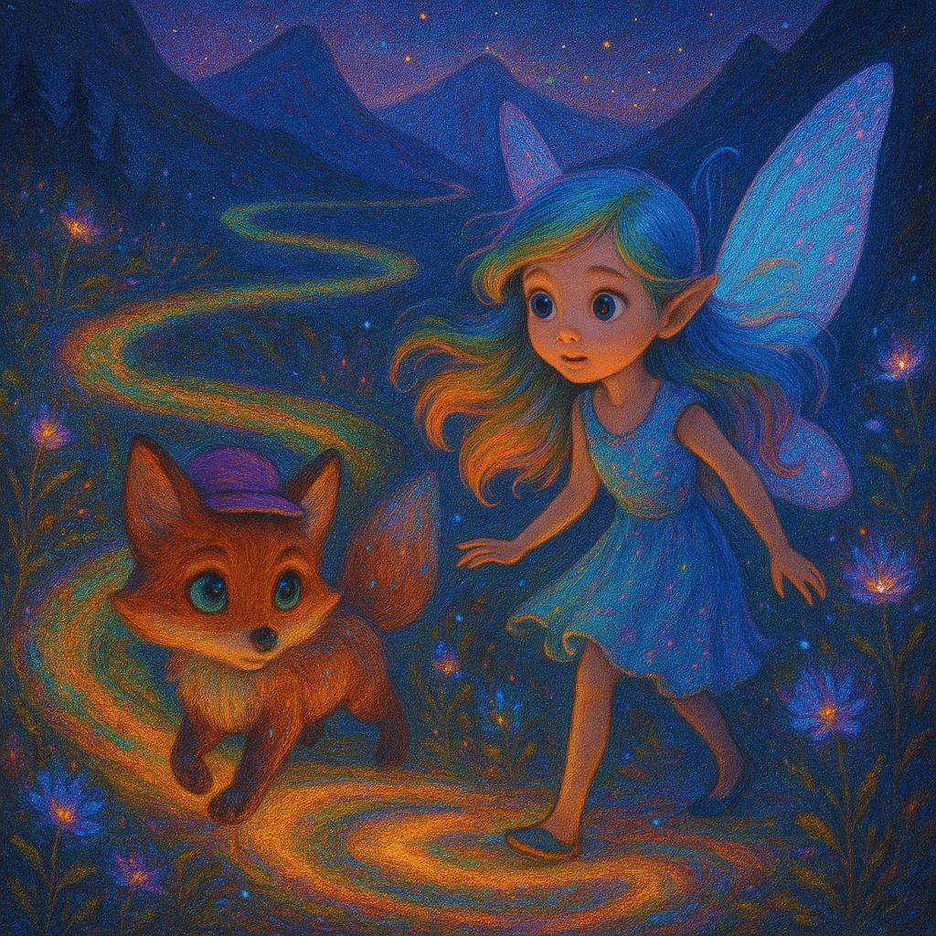 A cool wind tugged at Mila’s ponytail as she and Liora left the beach’s glittering sands behind. The trail ahead coiled up the mountain like a sleeping serpent, its edges softened by moss and wildflowers.