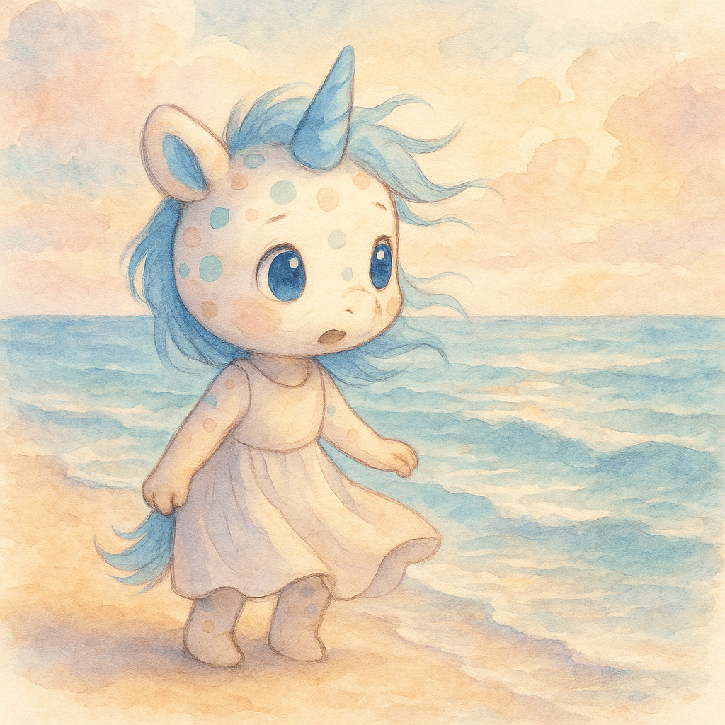 Lumina stood at the very edge where the sand met the restless sea, her heart fluttering with a mix of excitement and nerves.