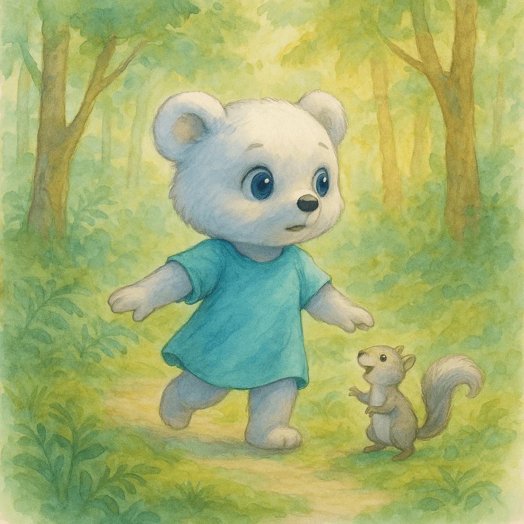 Lena tiptoed forward, the golden light glimmering just ahead. The silver-tailed squirrel at her side chattered with excitement, whiskers twitching.