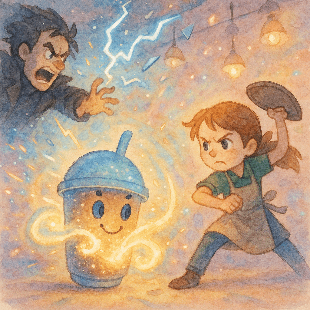 The villain lunged, electricity arcing. The steam shield absorbed the bolt, hissing with energy.