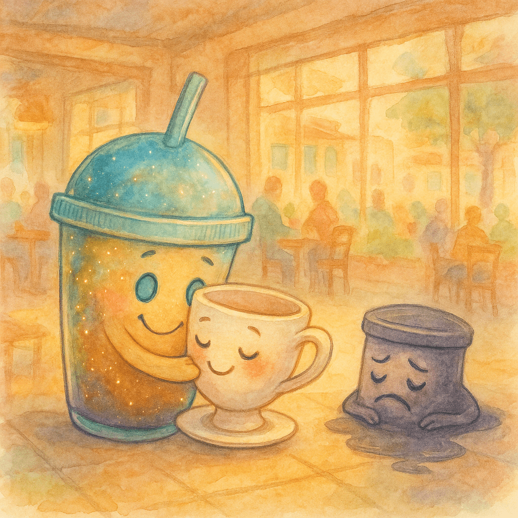 As the storm broke, sunlight spilled through the windows. The café’s hum returned.