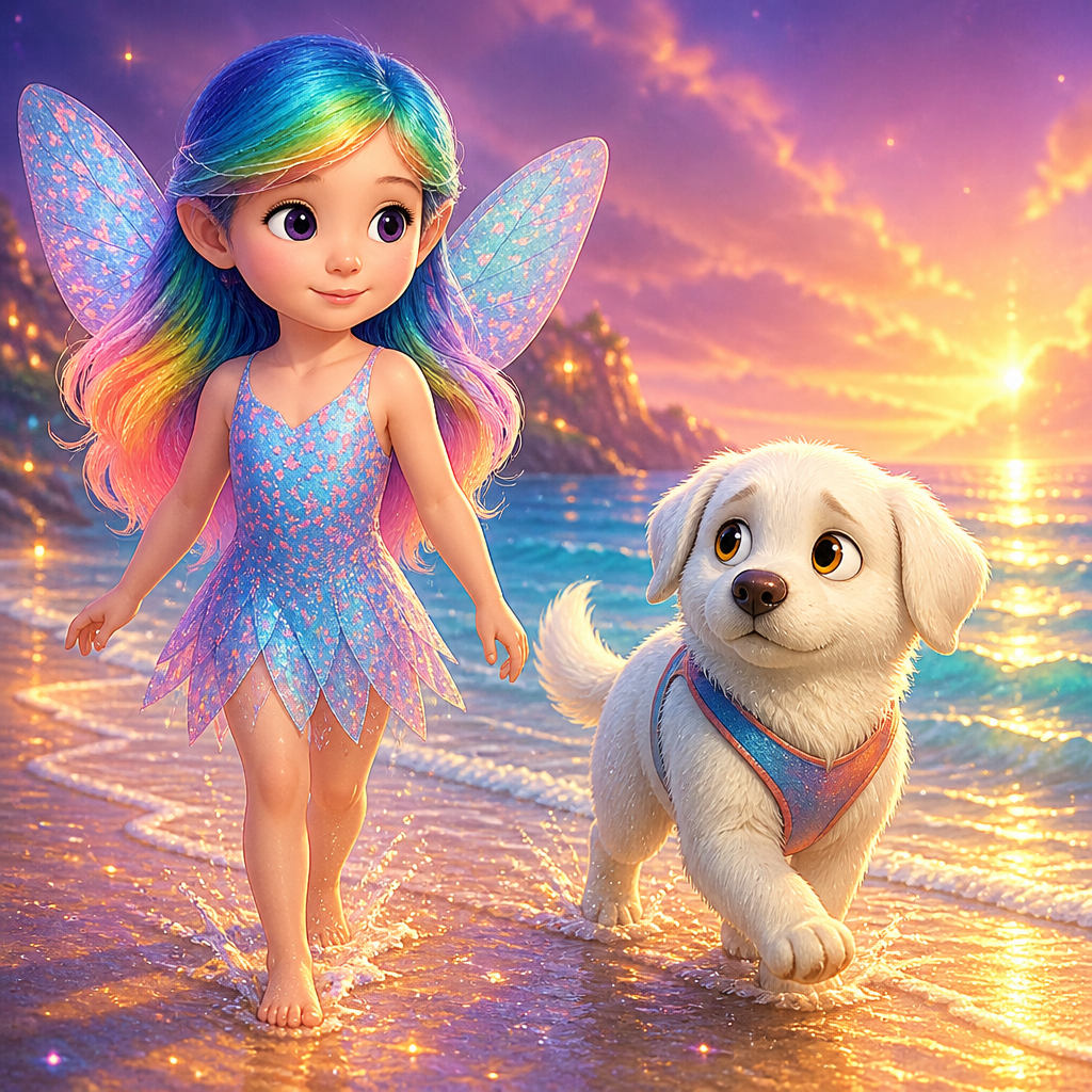 Miran answered by trotting ahead, then looking back to make sure Mila was right beside him—inviting her into the next bright, safe adventure, one careful step at a time.