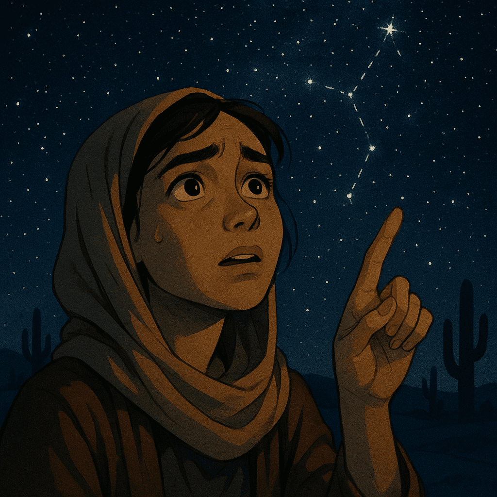 Lina gazed upward, her eyes tracing constellations she had learned to recognize—silent witnesses to her journey.