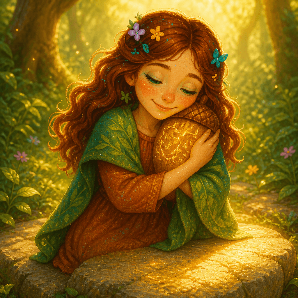 Mila hugged her map tightly, pressing her cheek against the smooth acorn surface.