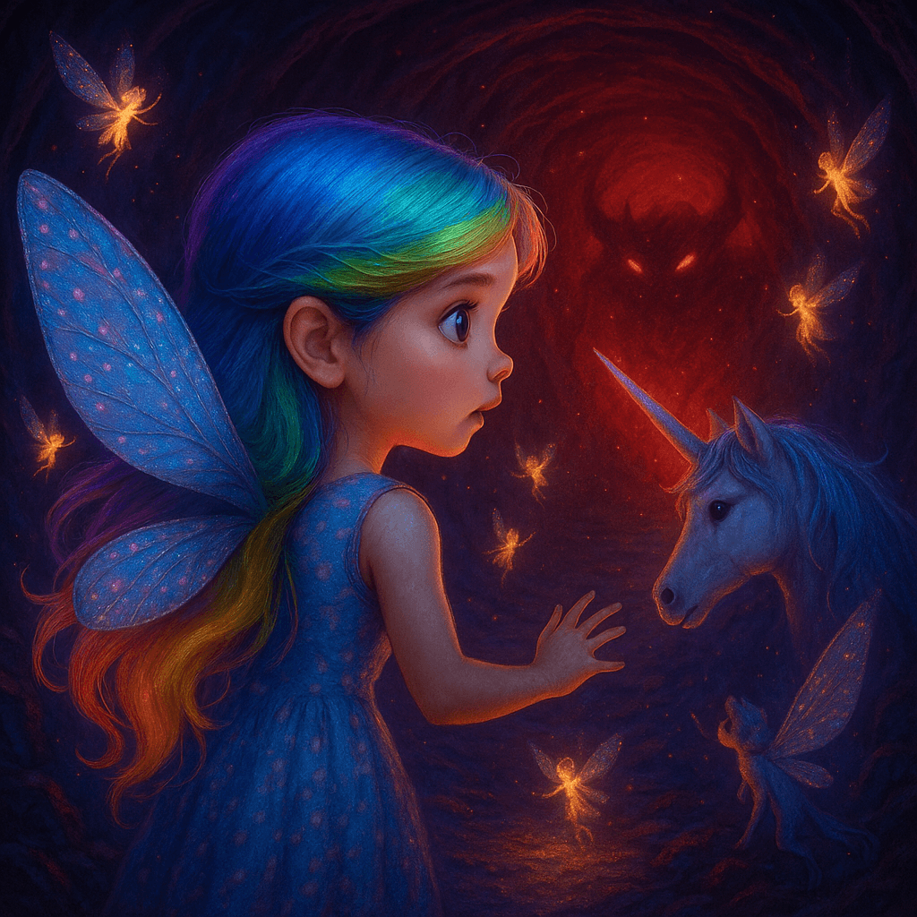 She took one more step. The fairies hovered close, whispering. Lira lowered her horn, ready to protect.