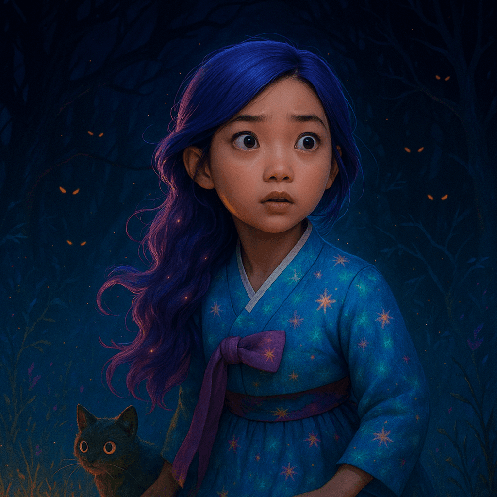 The wind shifts, carrying an uncertain growl from the shadows. Rumi and Moss are momentarily tense, sensing that something else is watching them.