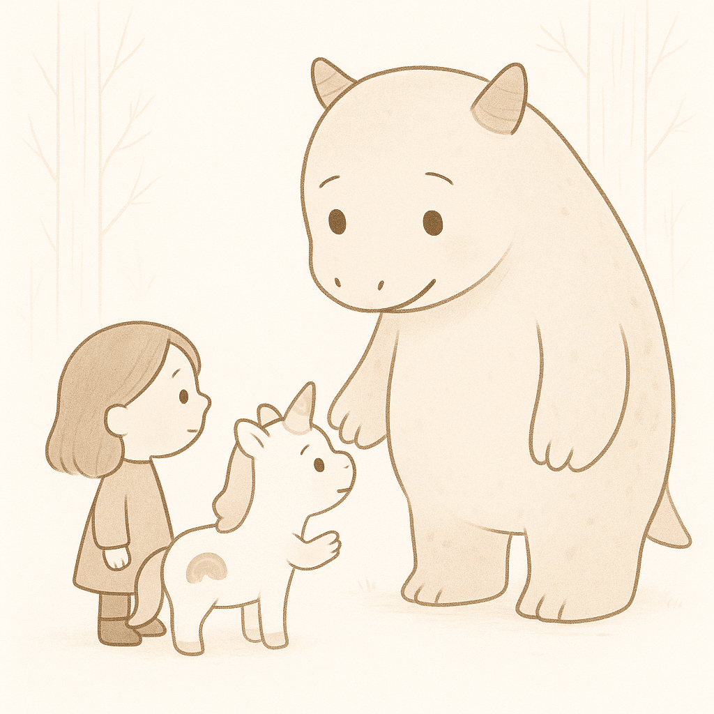 Blissfula’s fear softened. She stepped forward, her fabric heart swelling with empathy.