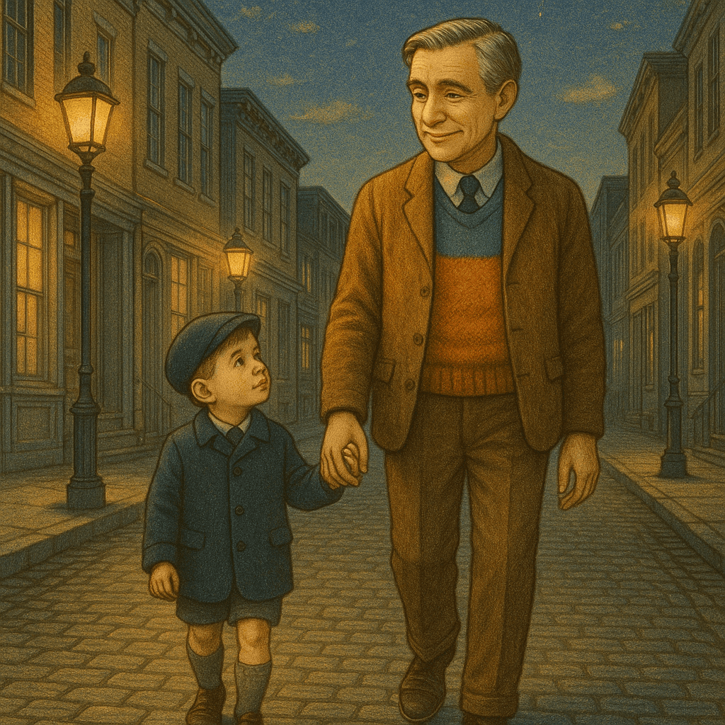 The city hummed softly beneath a sky painted with shades of indigo and gold, streetlights casting a warm, amber glow over quiet sidewalks.