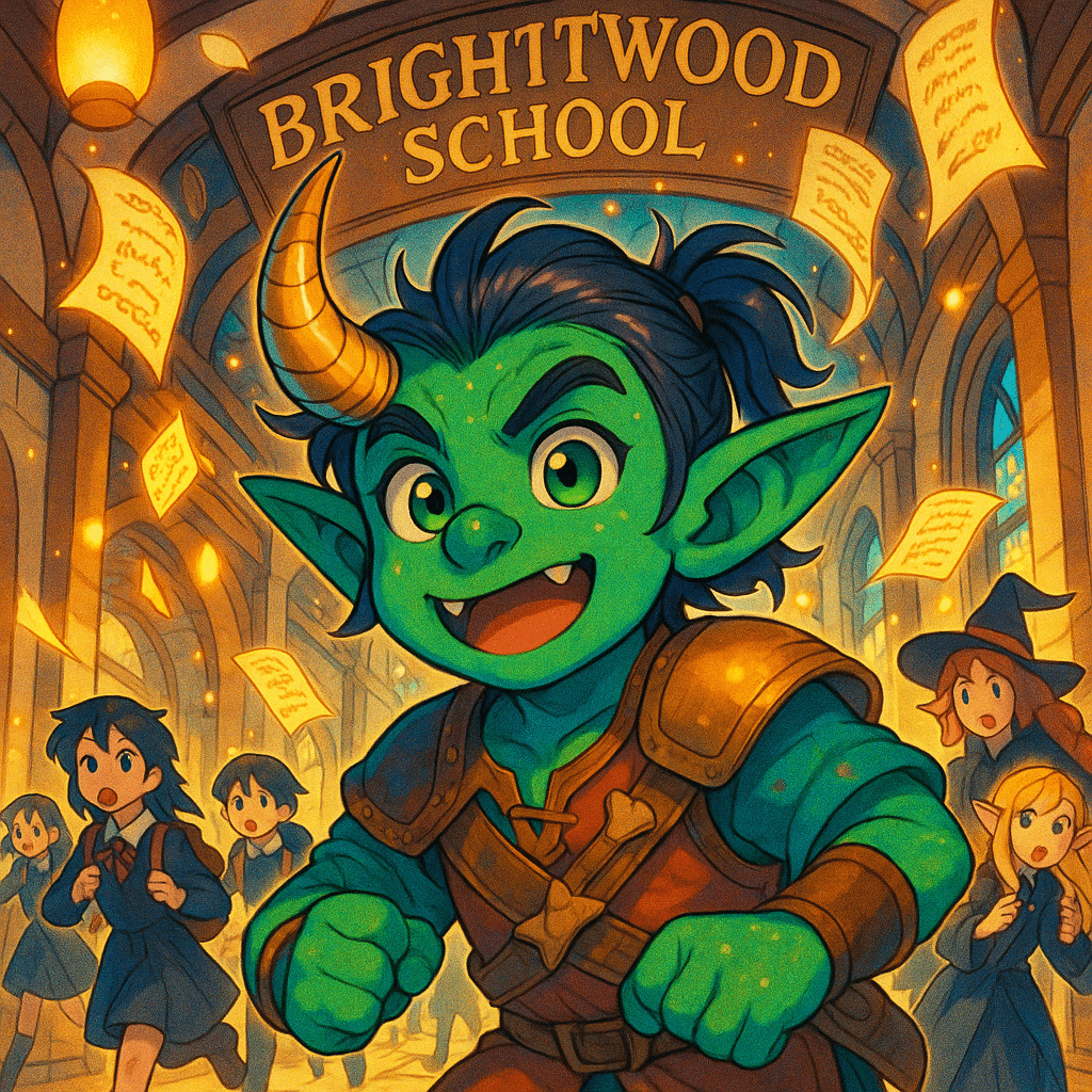 Brightwood School buzzed with its usual lively energy—students hurried through hallways decorated with floating lanterns and shimmering spell scrolls.