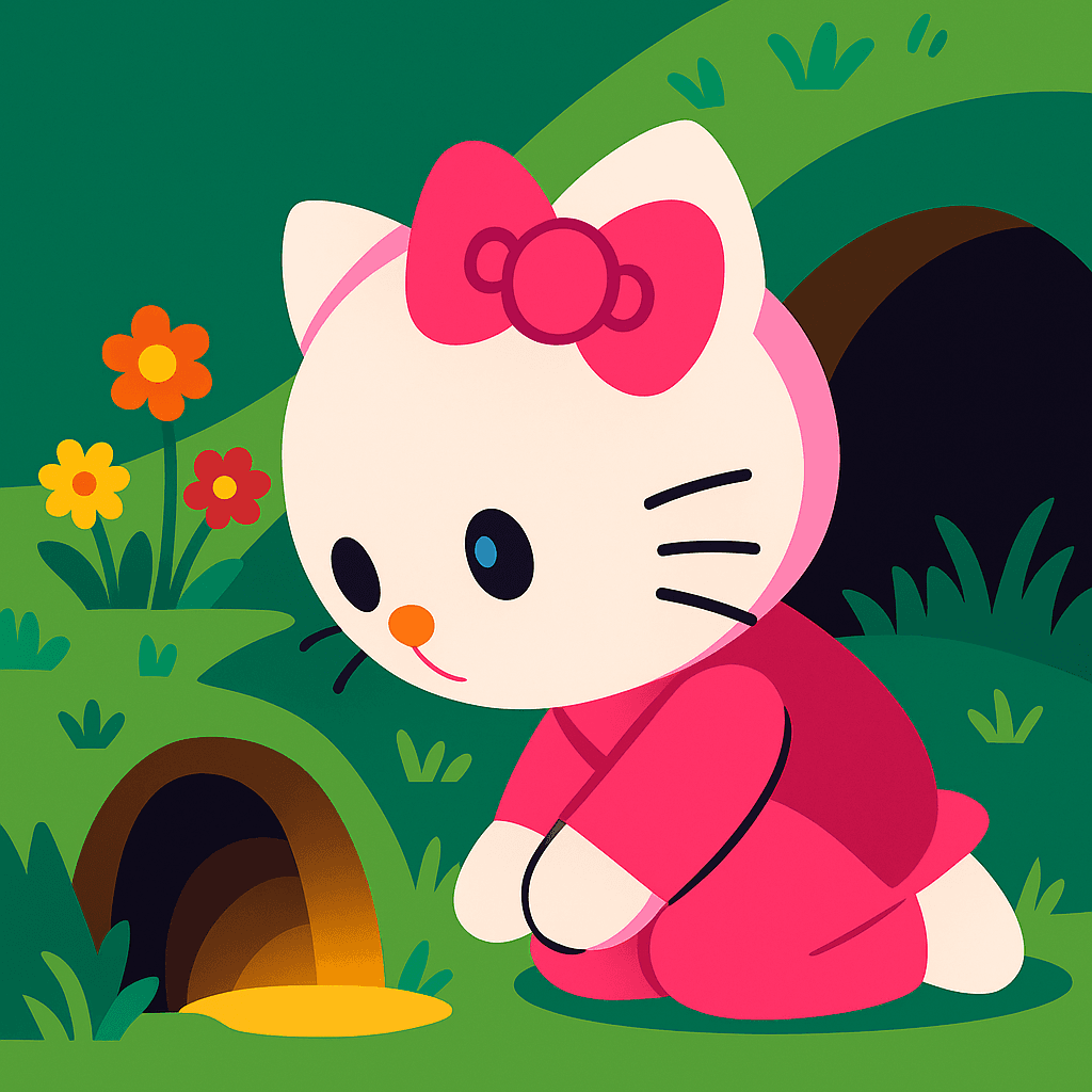 She paused, whiskers twitching, when something odd caught her eye—a glimmering speck, pulsing softly between two clover patches.