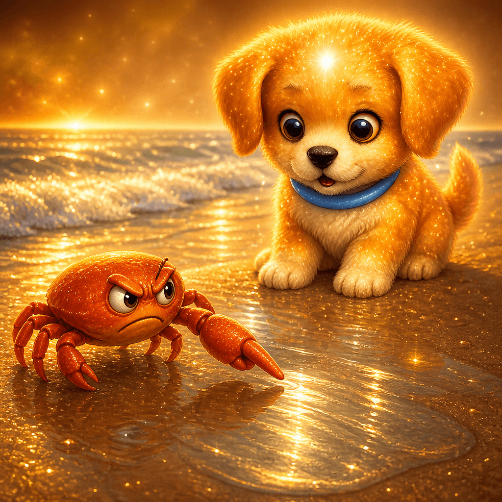 The crab frowned so hard its eyes nearly crossed, then pointed with one sharp claw.