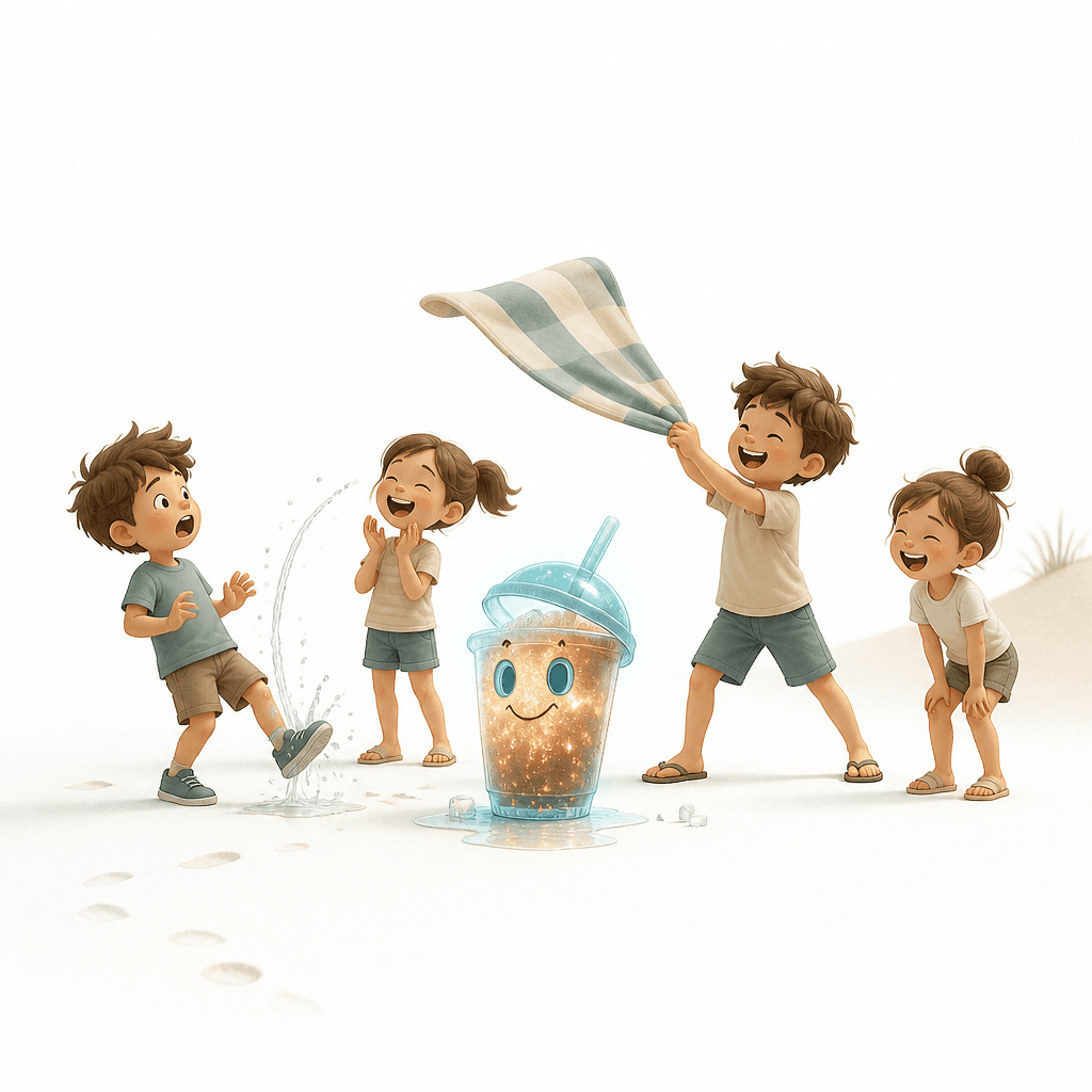“We’ll slow time!” … towel slipped, and a spray shot onto their own shoes.