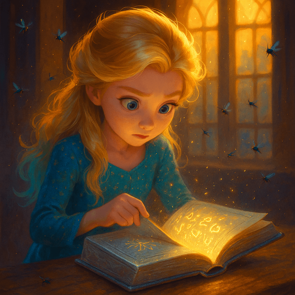She retrieved her spellbook from the table, flipping through the pages until she found a spell called 'Gentle Guide.'