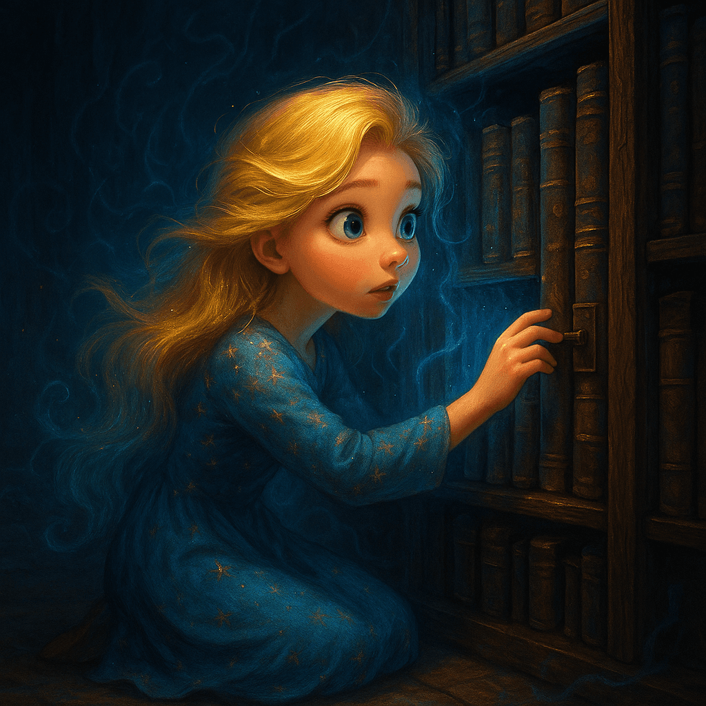 A faint glow outlined a narrow gap between two books. Elsa’s heart fluttered with new excitement.
