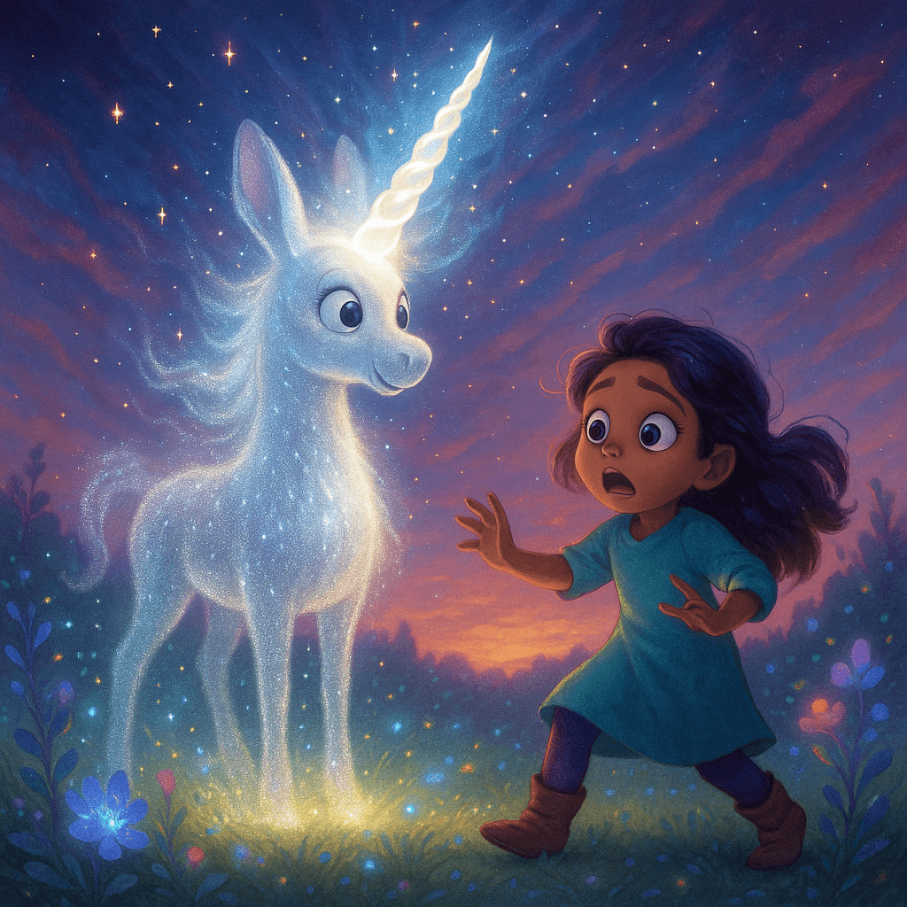 Sparkle’s shape blurred, then sharpened—her mane lengthened, her tail shimmered, and from Sparkle’s brow, a spiraled horn of pearl emerged, radiant and real.