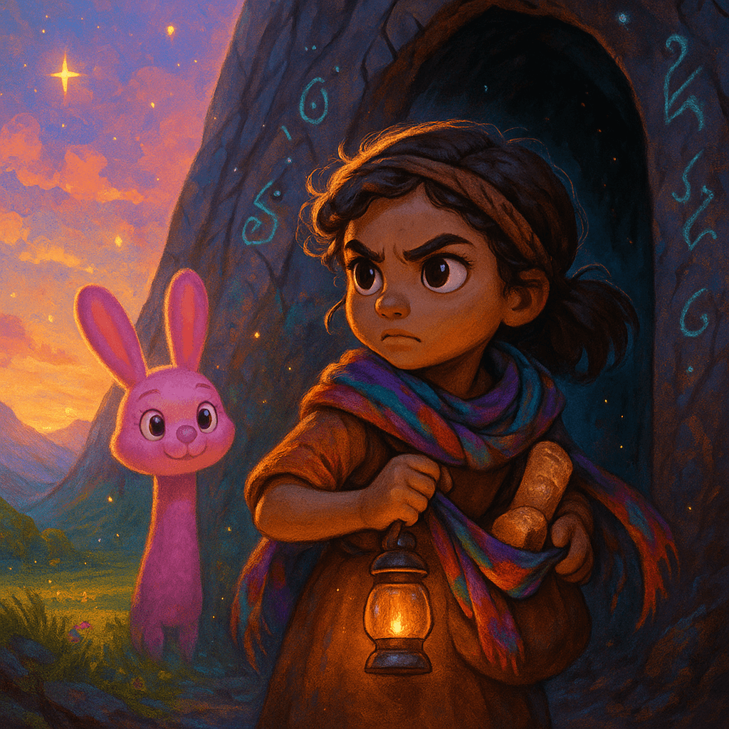 Alaya packed her little bag. She stuffed in her favorite scarf, a crust of bread, and the tiny lantern her mother had given her.